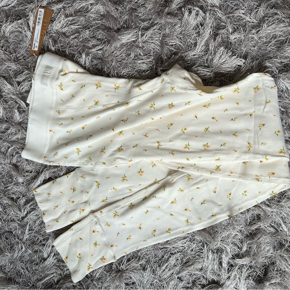 SKIMS Cream Floral Lounge Pants